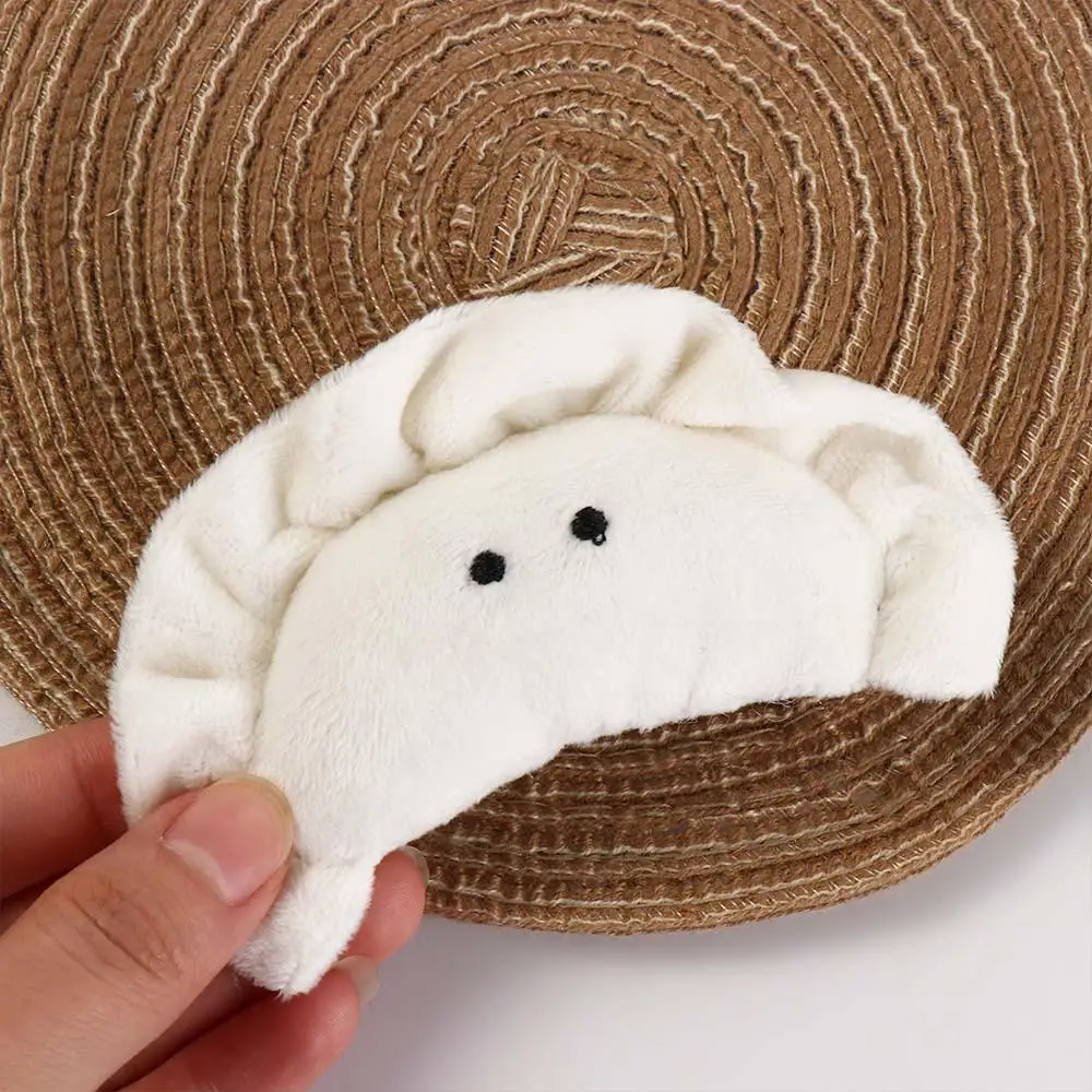 New Cute Dumpling Plush Keychains Creative Pendant Key Ring Soft Stuffed Keyrings for Food Fans Bag Decorations Girls Students