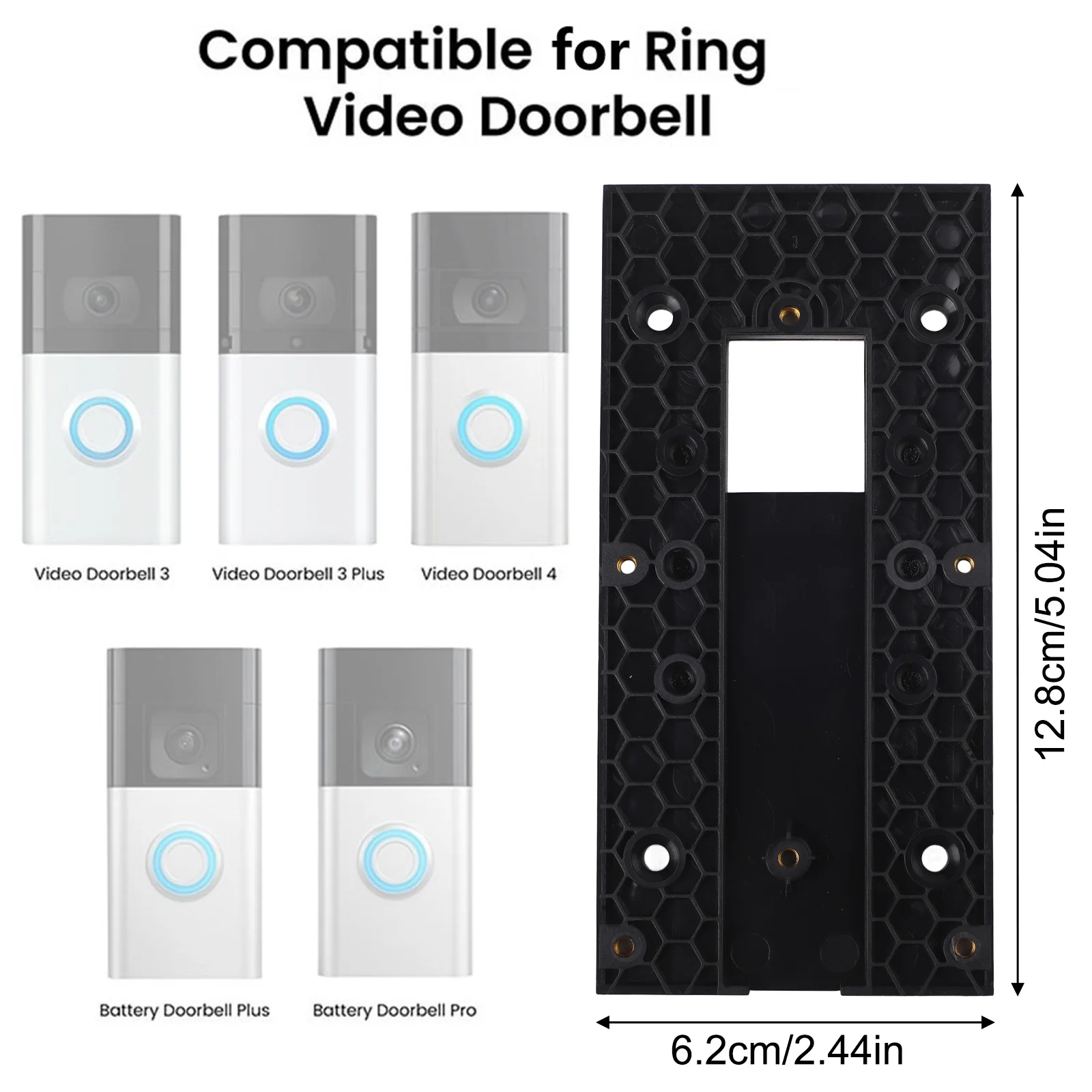 

Крепление для дверного звонка без сверления в помещении и на открытом воздухе, простая установка, держатель для дверного звонка, гибкое крепление для батарейного дверного звонка Plus