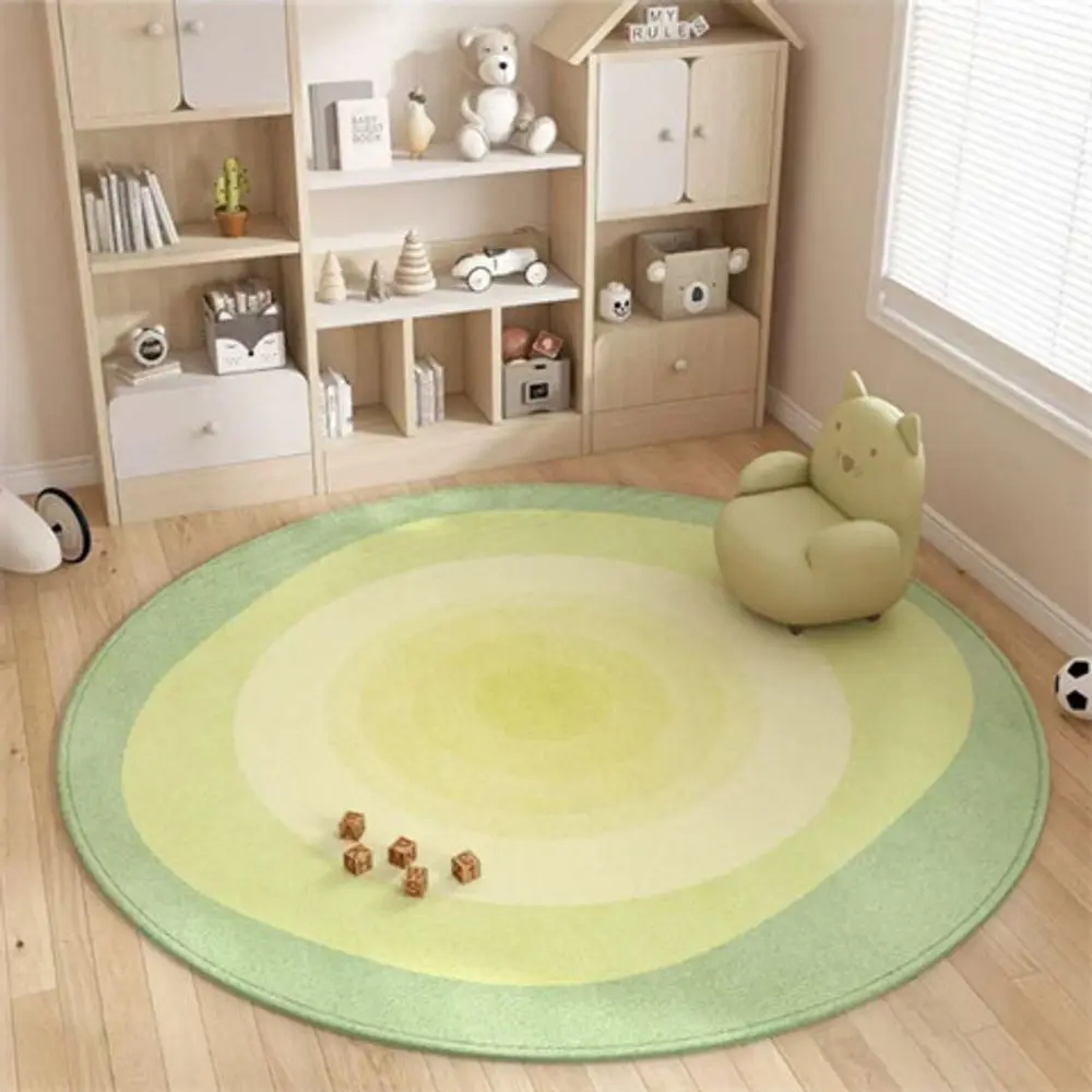 VIKAMA Simple Cream Style Carpet For Bedroom, Sheepskin-Like Bedside Cute Round Hat Stand, Cool Rug For Home Decoration