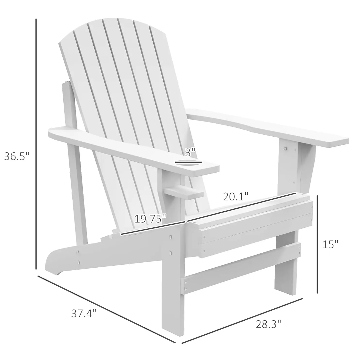 Wooden Adirondack Patio Chair 3