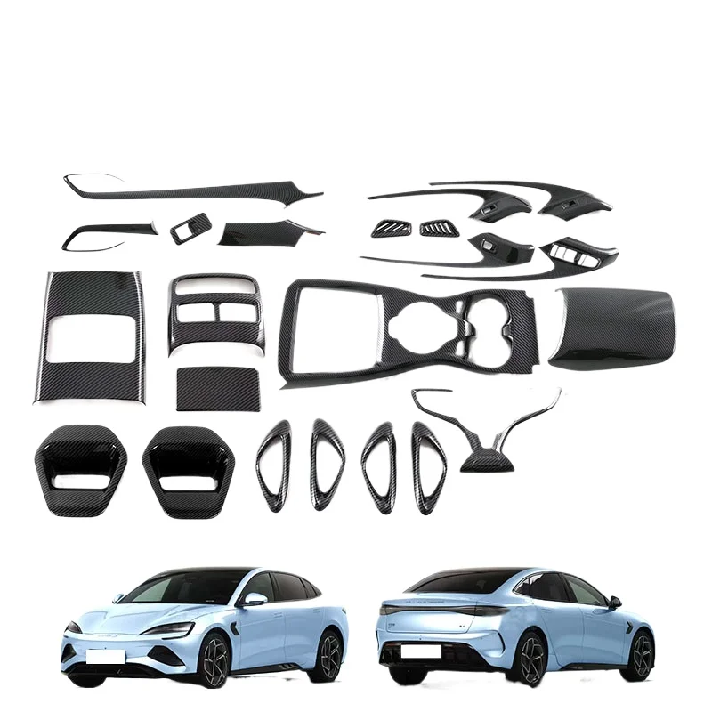 

RHD For BYD Seal EV 2022-2023 ABS Carbon Fiber Center Console Outlet Window Switch Panel Cover Decoration Stickers Accessories