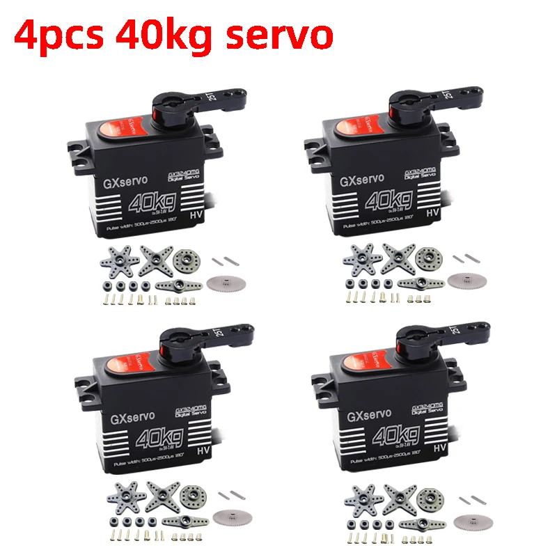 

4Pcs Waterproof 20kg 25kg 30kg 35kg 40kg digital servo metal gear 180° high speed 25T arm for 1/ 8 1/10 RC steel crawler cars