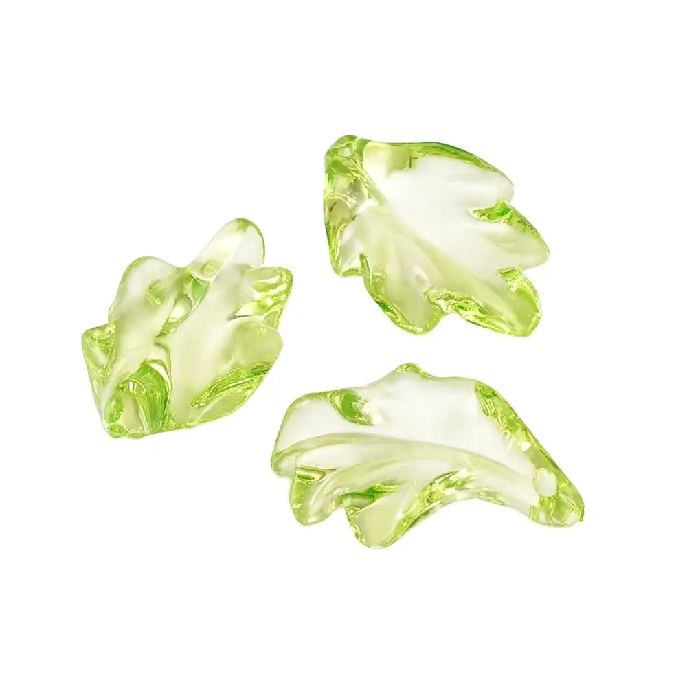 

Pandahall 50 шт. светло-зеленые прозрачные акриловые фотообои для изготовления ожерелья ювелирных изделий 24x15x5 мм отверстие: 1,5 мм