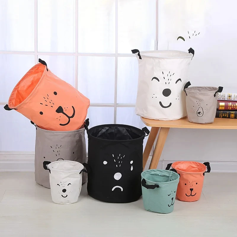 Cotton Waterproof Linen Dirty Laundry Basket For Home Foldable Organizer Bucket Clothing Children Toy Large Capacity Storage