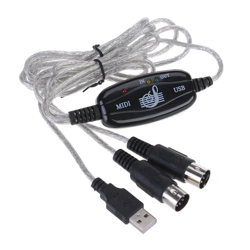 

USB-кабель MIDI-конвертер для ПК, адаптер для музыкальной клавиатуры, USB-клавиатура, адаптер интерфейса MIDI для ПК, высокое качество