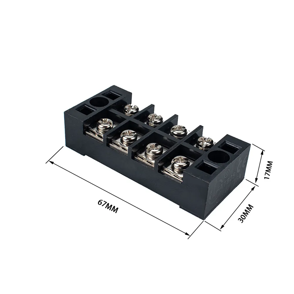 5Sets 4P Dual Row Screw Terminal Strip Block 25A Black Barrier Terminal for Battery Wiring Power Distribution Ground Ignition