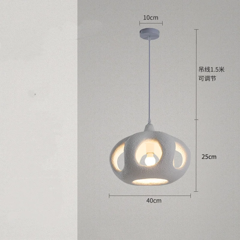 Wabi Sabi hars hanglamp, Japanse grijze hanglamp voor restaurant, bar, kantoor, creatieve hanglamp voor binnen, eetkamer.