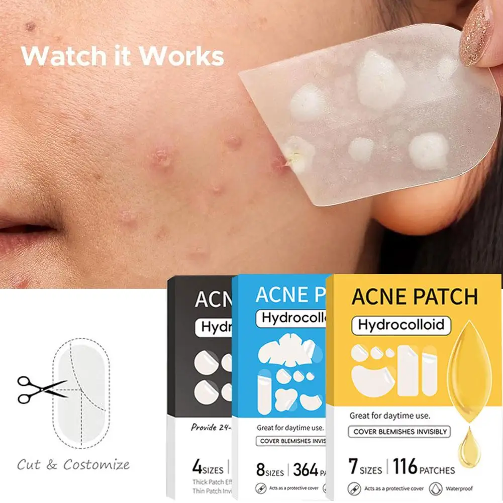 Acne Patch Mild Non-irritating Lightens Acne Hydrocolloid Acne Stickeres For Forehead Cheek Back Blackheads Closed Comedones