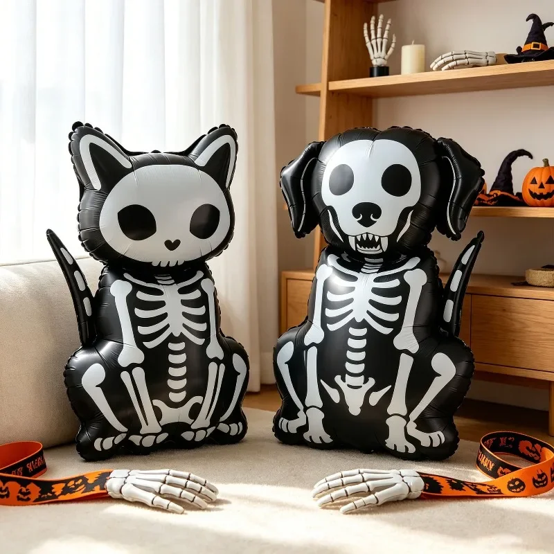 Neue Halloween-Geister-Skelett-Hunde-Katzen-Folienballons Halloween-Festival-Nacht-Party-Dekorationsballons – Detail 3