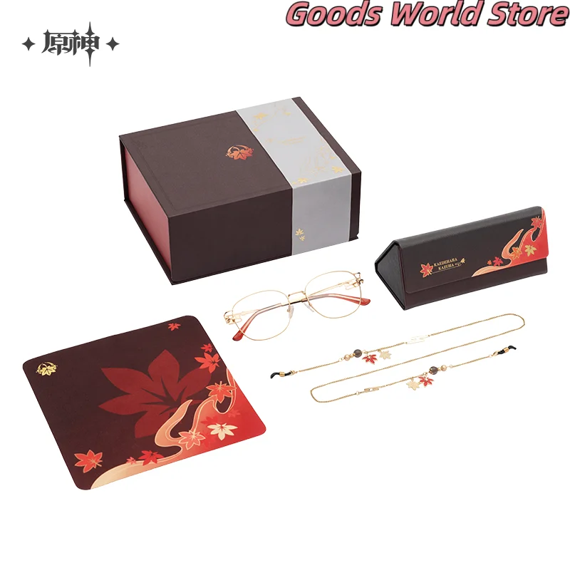 In stock Kaedehara Kazuha Glasses gift box Original Merch Mihoyo Game Genshin Impact Kazuha Cosplay Costume Anime Halloween Gift