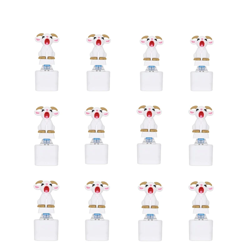 Rechargeable Scream Goat Keychain LED Illuminated Pressure Resistant Fidget Button Cartoon Cat Pocket Size Sounding Keyring Game