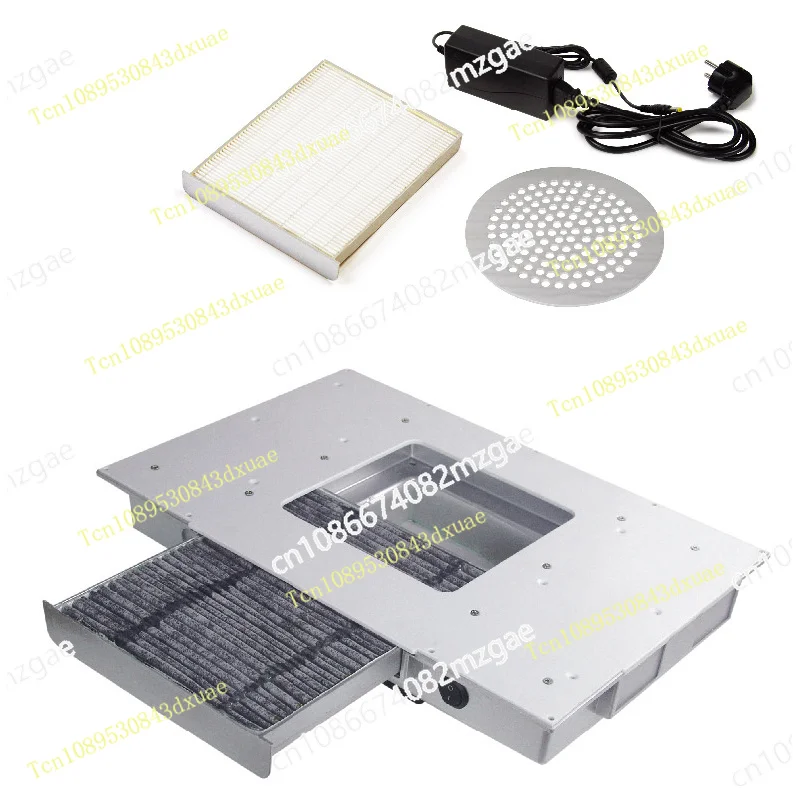 Popular 100W Silver Color Dust Collector Extractor Nail Table Draft Electric Fan for Manicure Salon