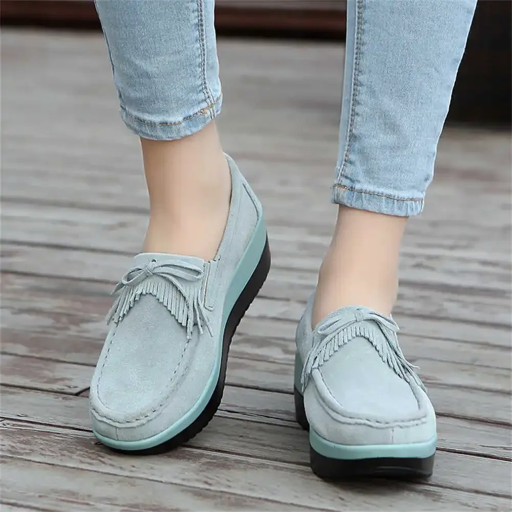 Without Lace Wedge Heel Woman\'s Running Shoes Jogging Shoes Flats Original Ladies Tennis Sneakers Ladies Blue Sport