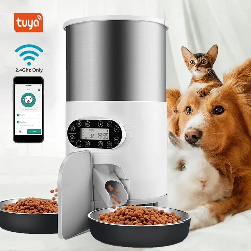 Tuya Smart APP Pet Feeder Cat And Dog Food Automatic Dispenser Suitable For Small And Medium-Sized Cats And Dogs Remote Feeding