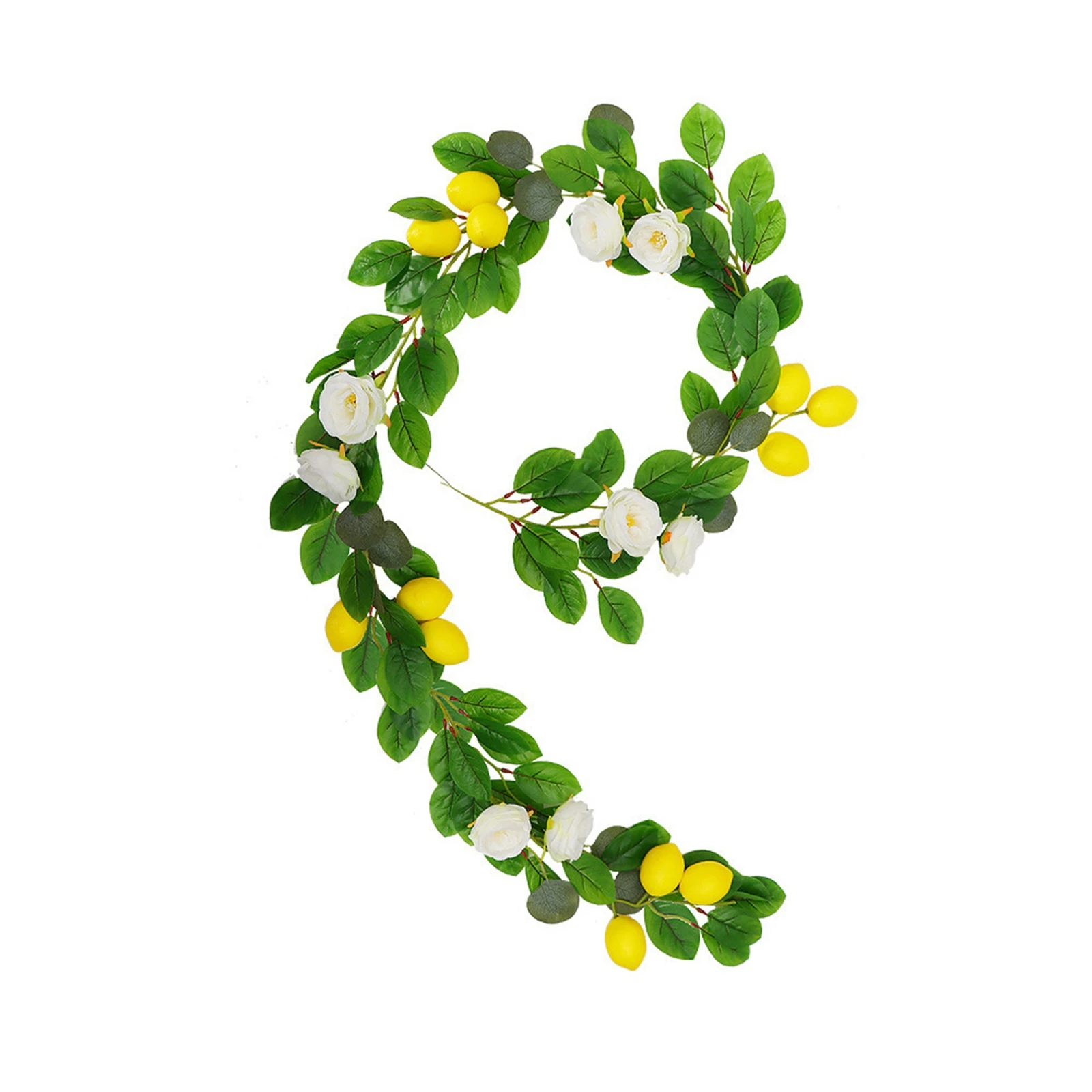 2024New Simulation Eucalyptus Lemon Rattan Artificial Flower Rattan Wedding Home Spring Decor Rattan Window Door Hanging Garland