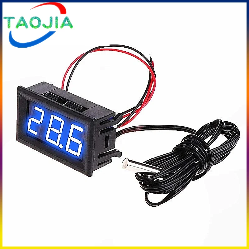 DC 12V Mini Digital LED Thermometer for Car Temperature Monitor Panel Meter Measuring Range -50-110C with Temperature Probe