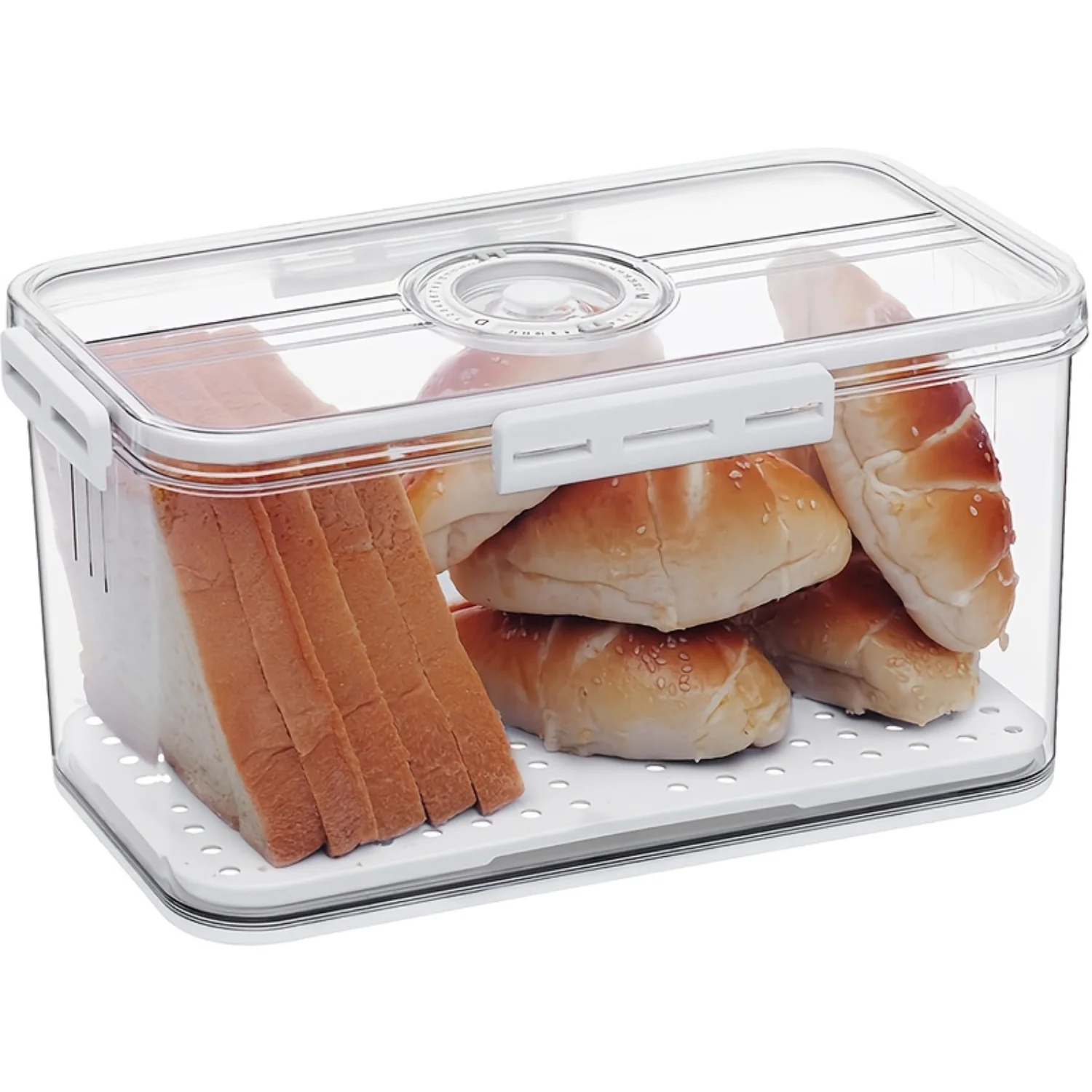 

1pc Large Capacity Bread Box with Lid - Leak Proof and Durable Food Sealed Container for Bread, Toast, Fruit and Vegetable - Kit