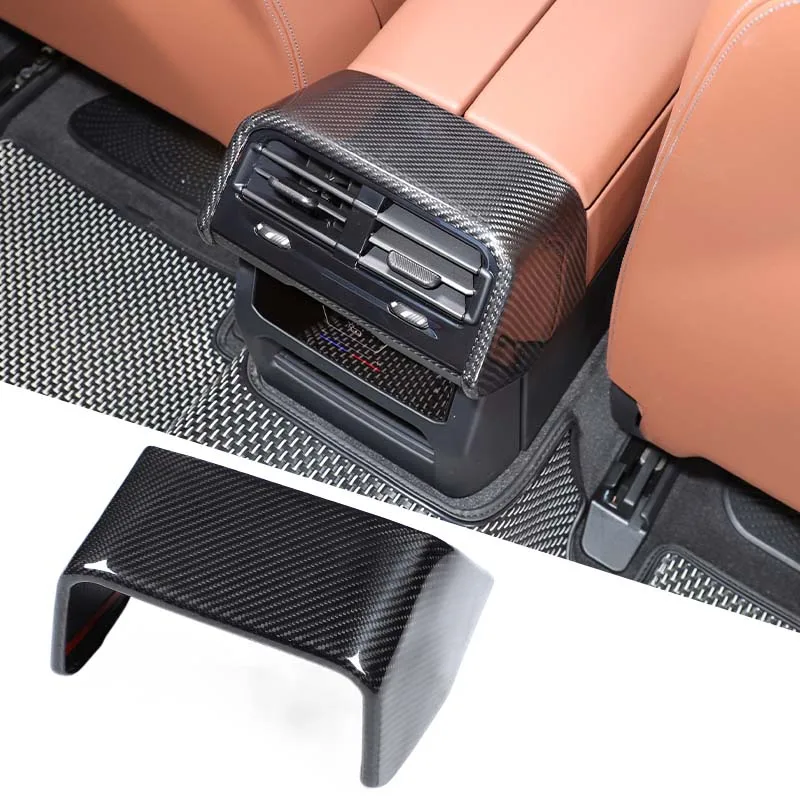 1piece set Real carbon fiber For BMW 5 Series G60 2024+car rear exhaust vent upper cover decorative sticker car accessories