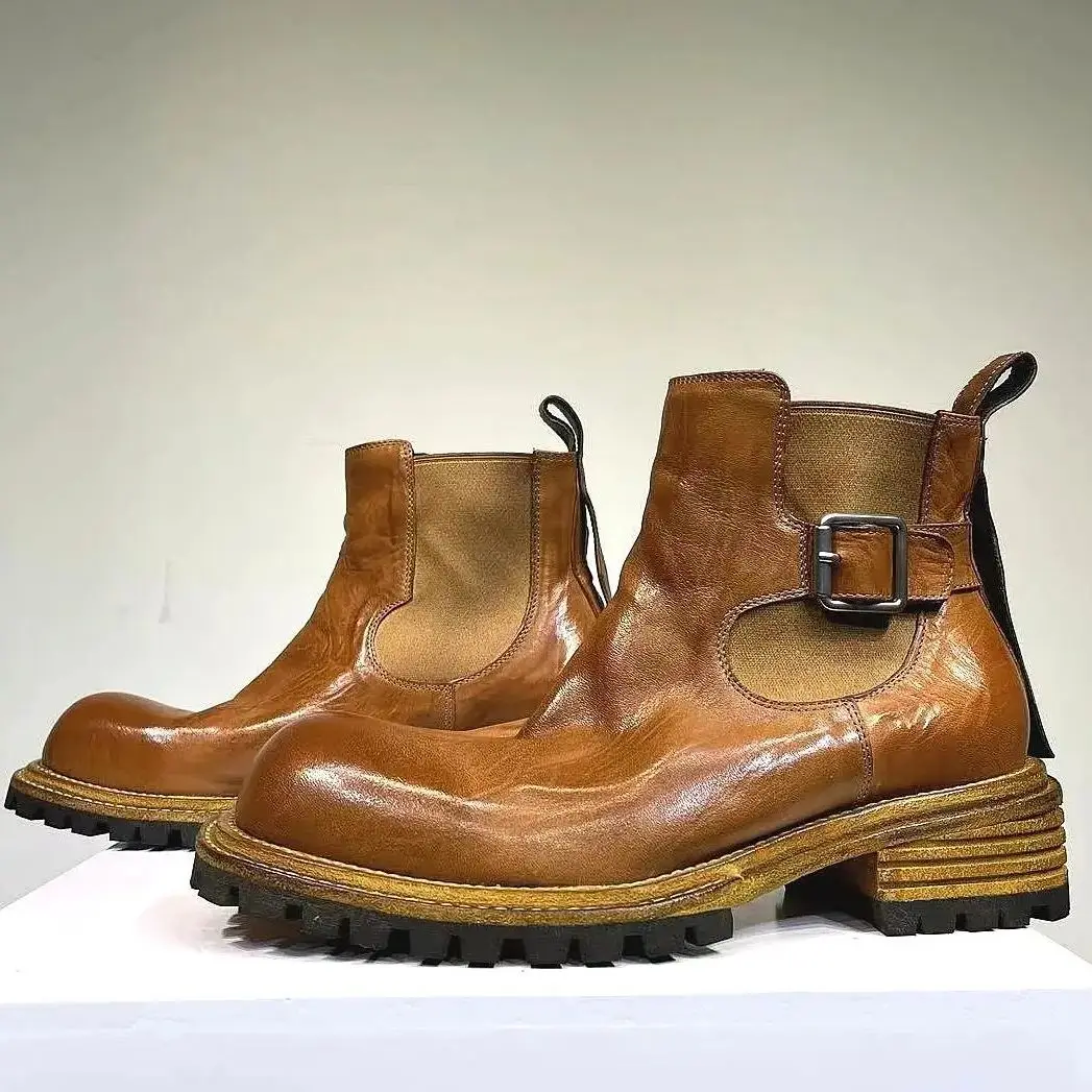 

High End Designer Customized Goodyear Cowhide Handmade Retro Made Cowhide Motor Denim leisure Vantage Boots