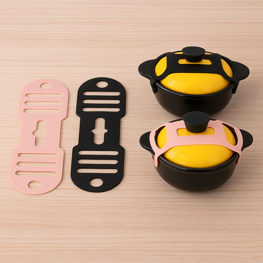 

Heat-Resistant Pot Lid Fixing Strap Silicone Elastic Lid Fixing Band Universal Prevent Tipping Pot Lid Holder Casserole