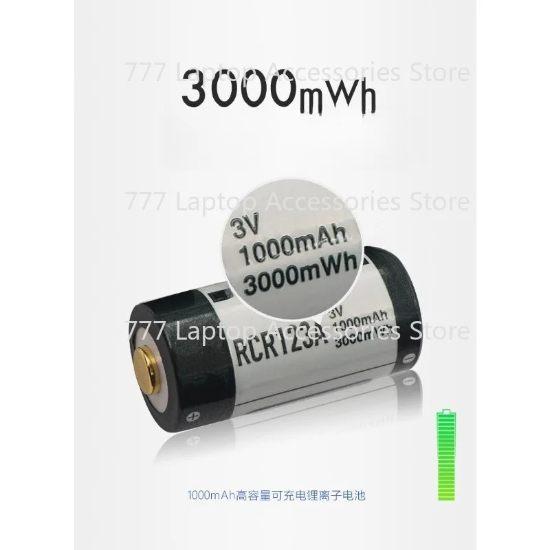 2pcs  For Keeppower 3V 1000mAh USB Rechargeable Battery Replace CR123A GP123A Disposable Cell