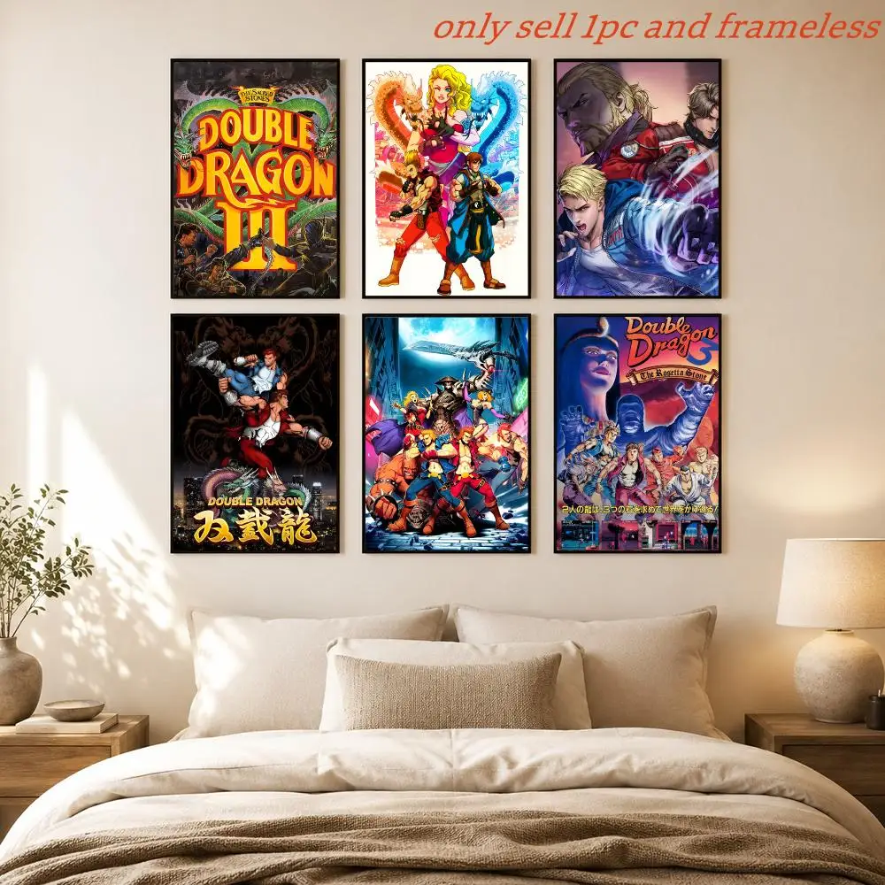 Classic Game D-Double Dragon Revive Poster HD Home Sticky Wall Waterproof Home Living Room Bar Aesthetic Decor