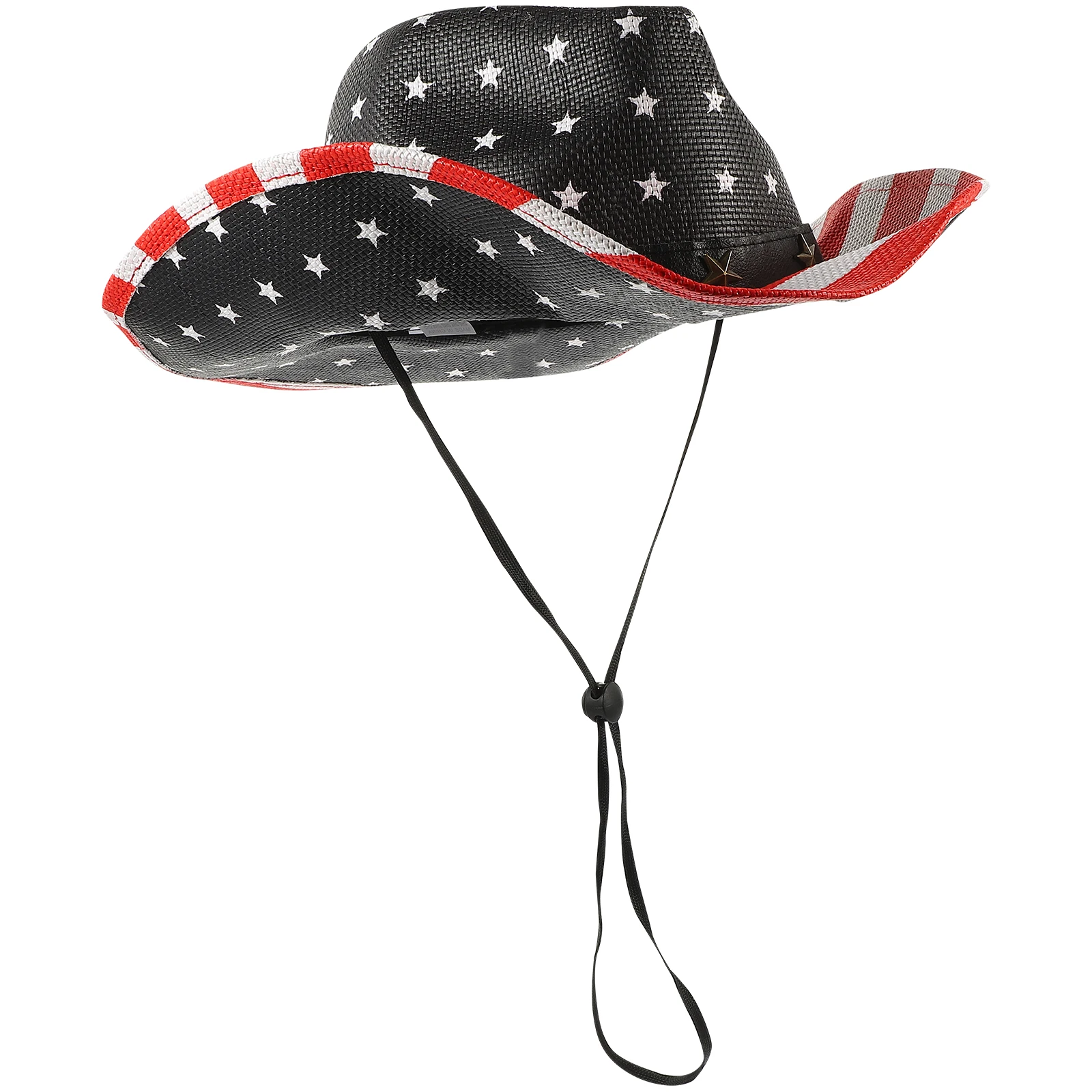 

American Flag Cowboy Hat Vintage Straw Wide Brim Sun Cap for Men Women Unisex UV Protection Summer Style Straw