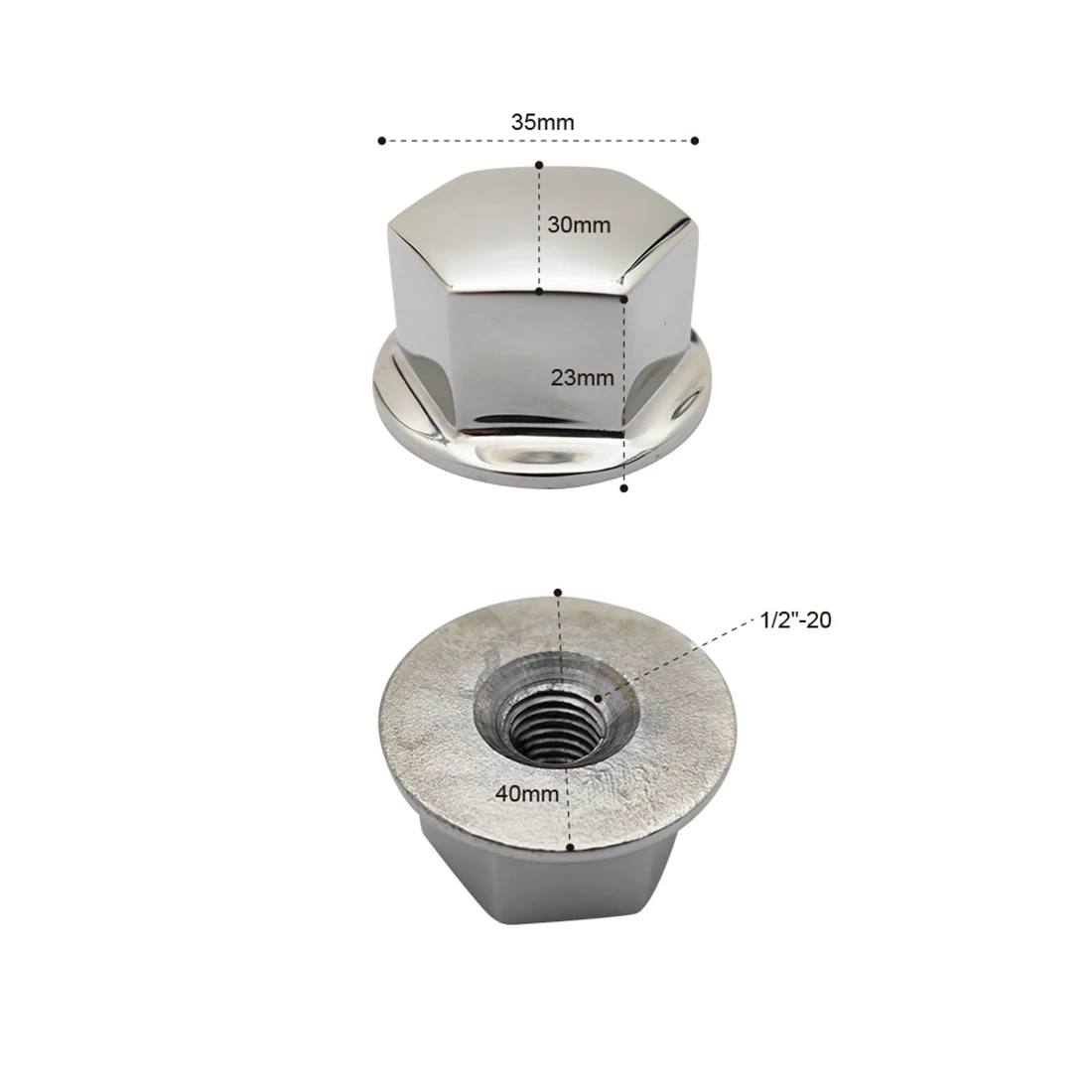 Moyeu central de montage de volant de qualité marine, acier inoxydable 316, kayak et yacht, écrou breton pour bateaux, 1/2 po-20