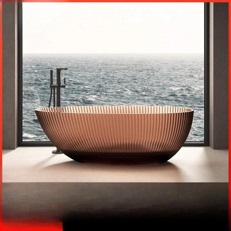 High-end hotel tourist bed and breakfast, transparent bathtub