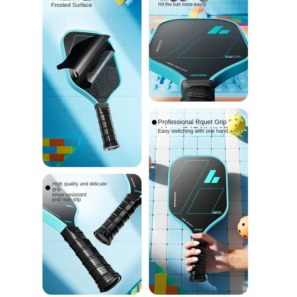 

Glass Fibre Face Pickleball Paddle Non Slip Grip Lightweight Pickleball Racquet Ribbed Handle Pickleball Training Equipment