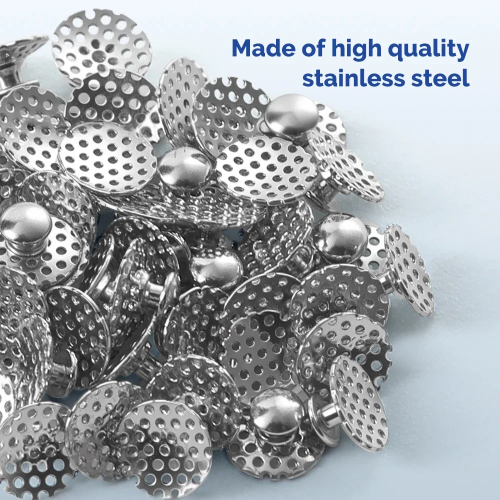 AZDENT 50pcs/Box Dental Orthodontic Lingual Buttons with Round Hole Metal Dentistry Accessories
