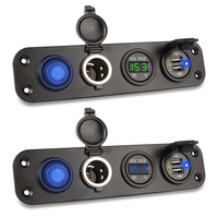C igarette Lighter Socket Digital Voltmeter Outlet Panel Dual USB Charger Power Adapter QC 3.0 Car Charger