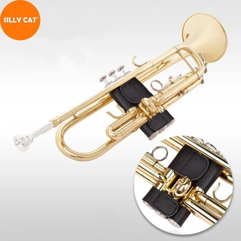 Universal Soft Leather Bb Trumpet Hand Guard Cover Piston Protection Cover Pads Pre Sweat Erosion Bb Trumpet Leather Valve Guard