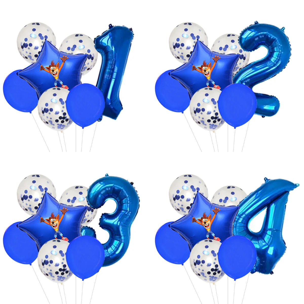 Kit de Globos con Figura de Crash Bandicoot, Impresión Vívida, Globos para Gamers, Decoración de Pared para Cabina de Fotos, Accesorios para Fiestas Temáticas