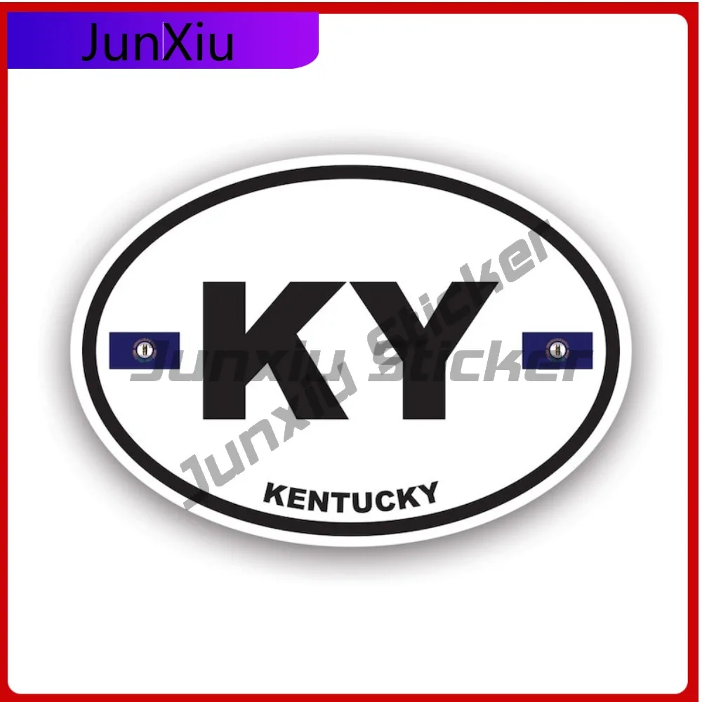 

Kentucky Flag Oval Sticker Waterproof Outdoor Anime Laptop Waterproof Vinyl Decal For Cars Creative Decor Outdoor Protection
