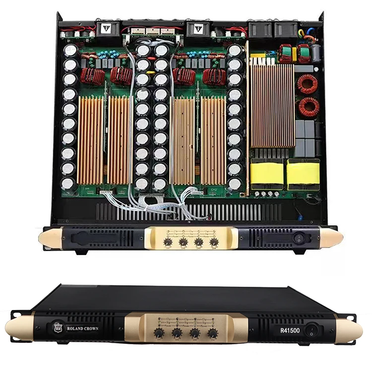 

Roland Crown Amplifier Circuit Board Digital Amplifier 1u Class D Audio Amplifier 3000w 6000watt 4 Channel FR41500