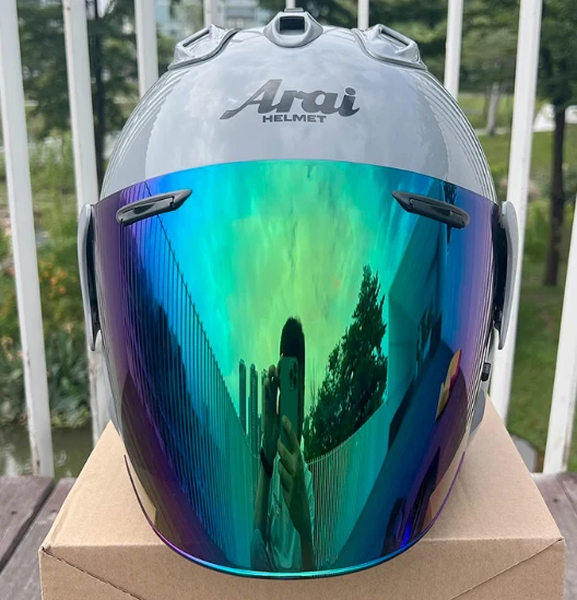VZ-RAM Hoge kwaliteit ABS klassieke 3/4 open helm, voor Harley motorfietsen en cruisemotoren beschermingshelmen, lichtgrijs