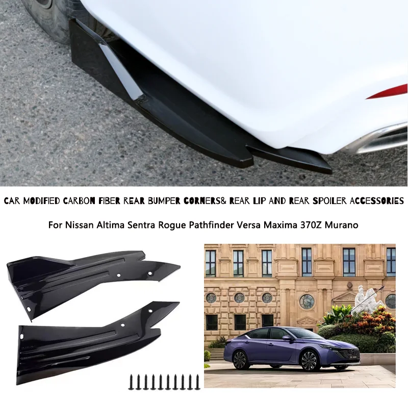Rear Bumper Lip Diffuser Splitter Canard Protector Front For Nissan Altima Sentra Rogue Pathfinder Versa Maxima 370Z Murano