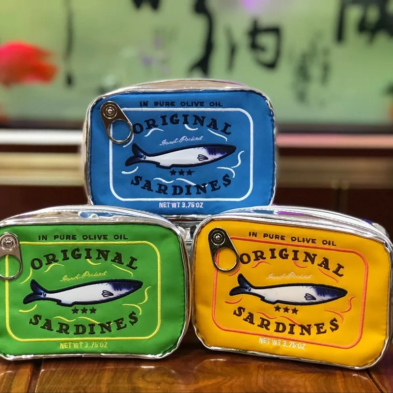 Sardine Can Shaped Cosmetic Bag Large Capacity Creative Portable Storage Bag Sardine Can Design Travel Pouch For Daily Use Adult