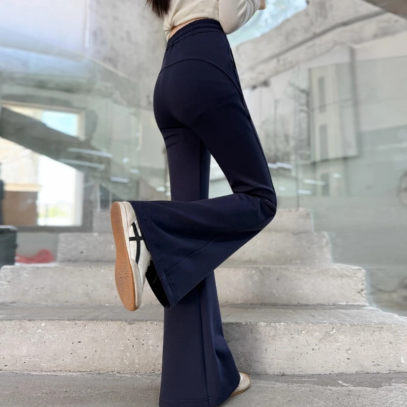 Girls' Sporty Flared Pants, Fashionable Children's Long Pants, Casual Pants for Autumn, Suitable for Big Girls Aged 7-14