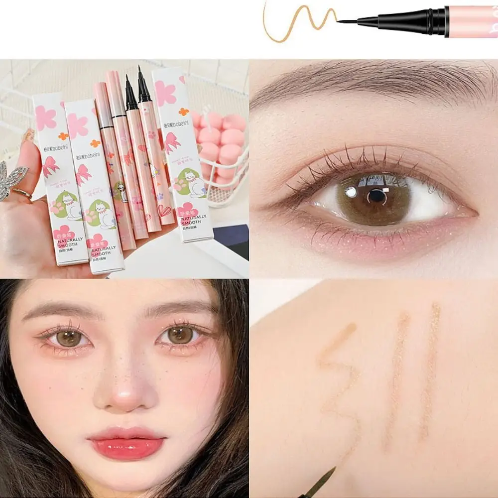 Multifunction Waterproof Liquid Eyeliner Quick-drying Black/Brown/Pink Colored Eyeliner Smooth Long Lasting Silkworm Pen Girl