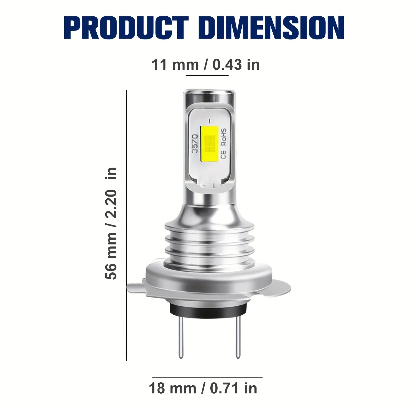 4PCS H7 LED Car Headlight Bulbs - High Beam and Low Beam, 12V/24V, 6000K White, 3000+ Lumens Compatible with 12V/24V
