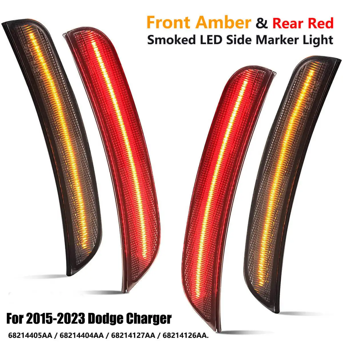 

For Dodge Charger 2015 2016 2017 2018 2019 2020 2021 2022 Front Rear Bumper LED Side Marker Lights Car Accessories Signal Lamp