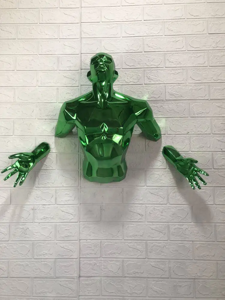 FRP Sculpture Simple Home Creativity Through the Wall Character Wall Decoration Hanging Bar Club Wall Soft Decoration