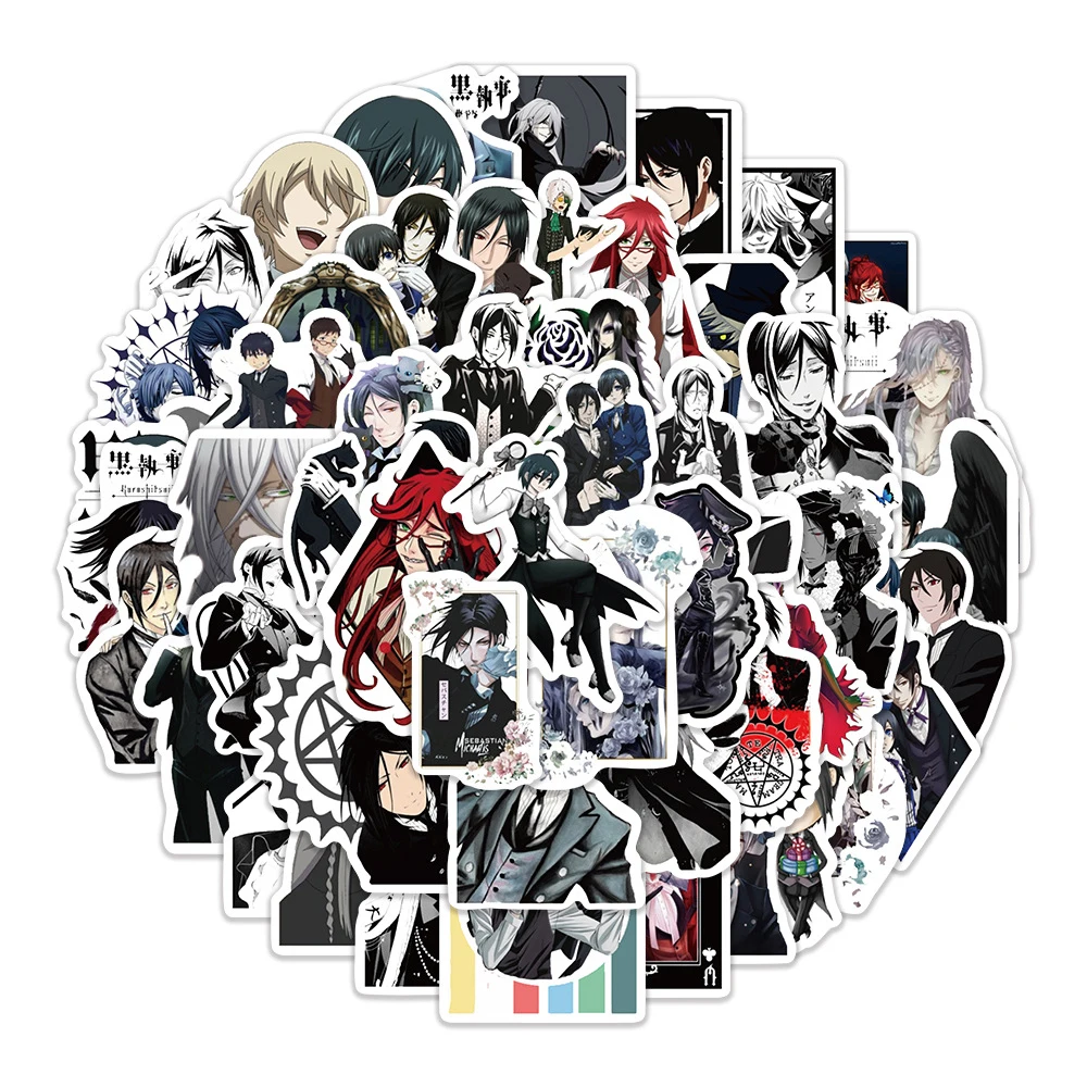 

10/30/50pcs Cartoon Black Butler Stickers Anime Cool Sebastian Michaelis Decals DIY Laptop Suitcase Helmet Ciel Sticker Kid Toys