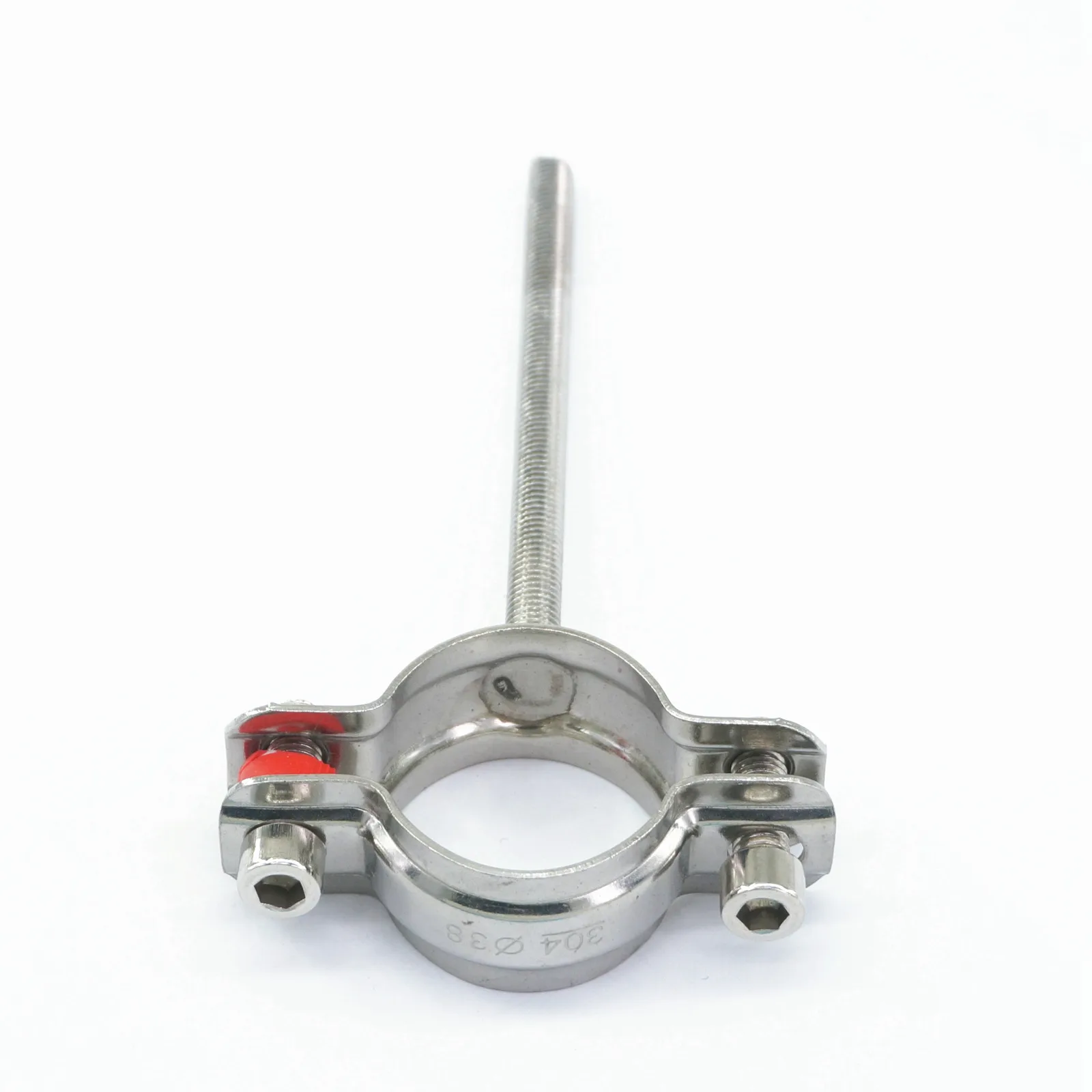 FIt Tube O.D 19/25/32/38/45/51/57/76mm 304 Stainless Steel Thread Length 100mm Clamp Clip Support Bracket with M8 Screw Pole