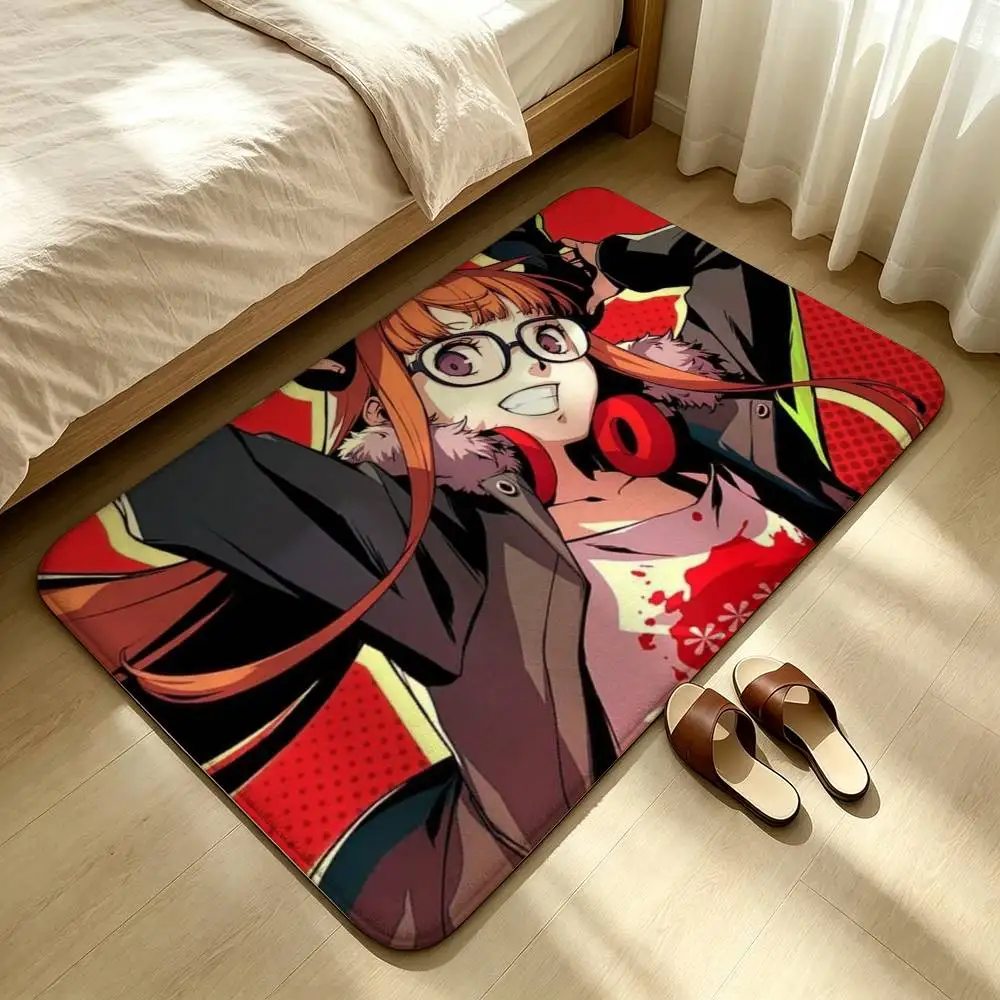 Persona 5 P5 Futaba Sakura Joker Shower Room Absorbent Small Floor Mat Soft Comfortable Decorative Foot Mat