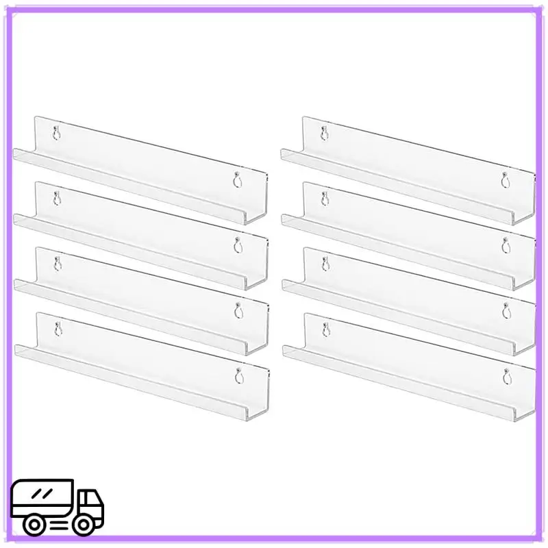 

High Quality Record Shelf Wall Mount - 8 Pack 15 Inch Records Holder, Acrylic Clear Album Record Display Shelf Floating Shelves