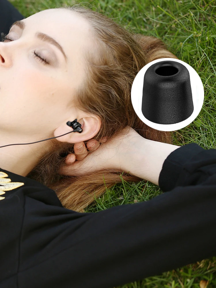أطراف إسفنجية متوافقة مع سدادات أذن عازلة للضوضاء، تجربة موسيقية محسنة، أغطية أذن مدمجة وخفيفة الوزن لسماعات الأذن
