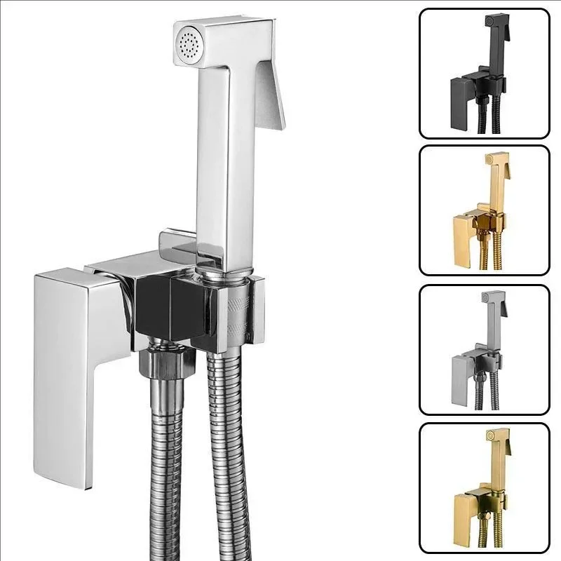 Brush Gold Handheld Toilet bidet sprayer set ShowerBidet Faucet Bathroom Cold water only sprayer shower head self cleaning